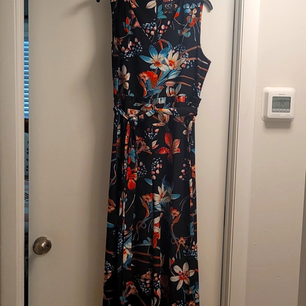 ECI rompers, black/multi colored, size M.